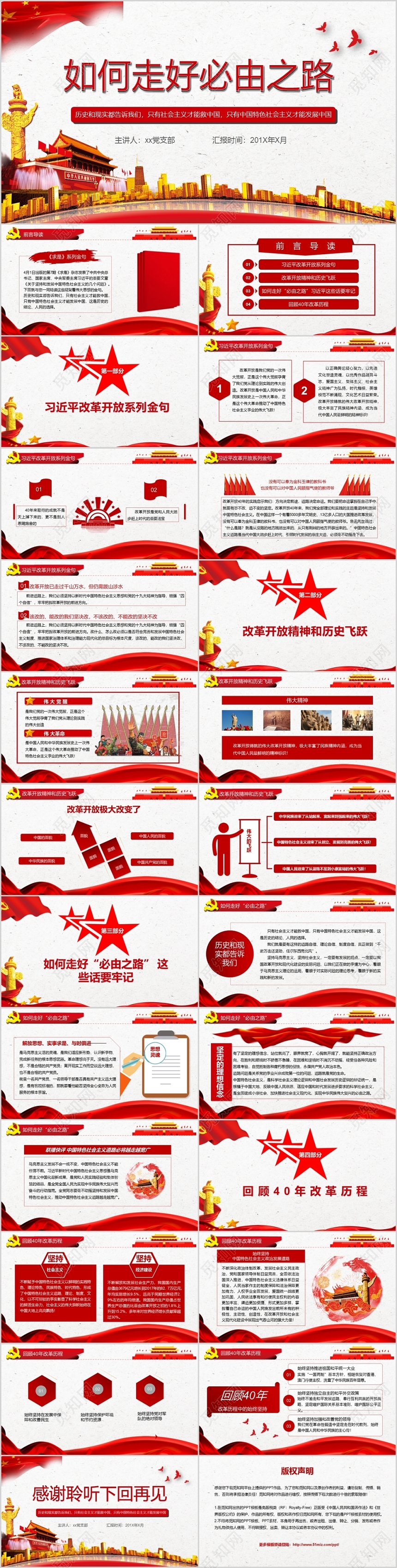 党政党建党课如何走好必由之路PPT动态模板