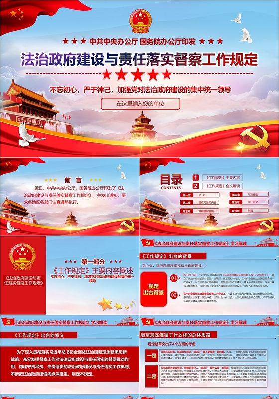 法治政府建设与责任落实督察工作规定党政党建党课PPT