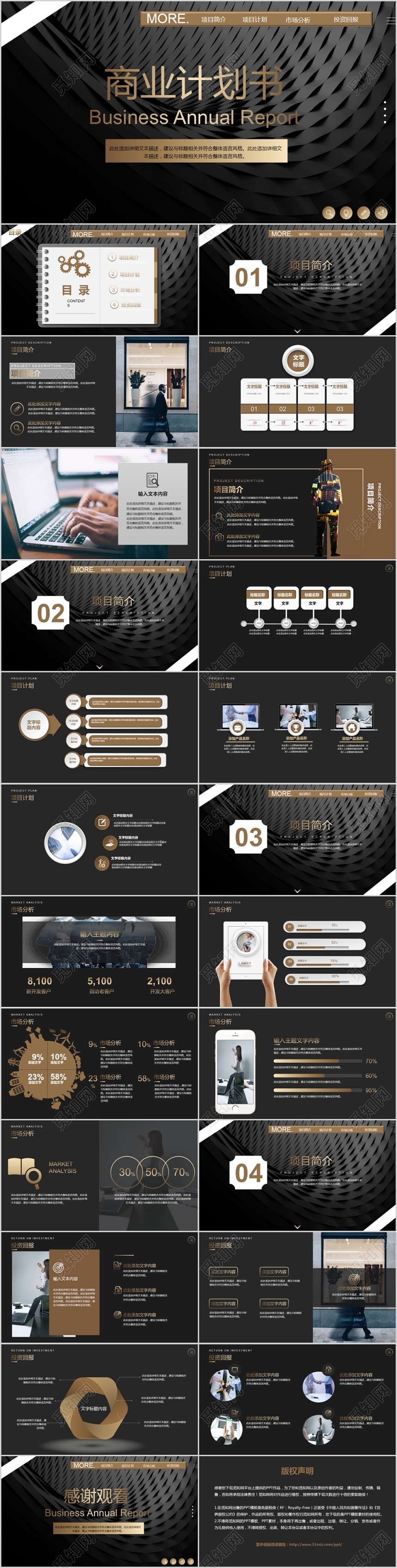 高端大气商务风商业计划书PPT动态模板