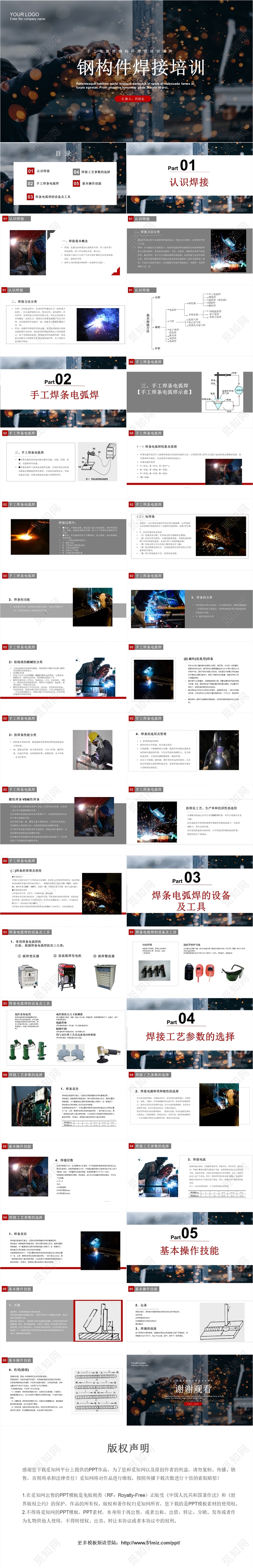 简约大气城市建设建筑施工钢构件焊接培训课件ppt模板