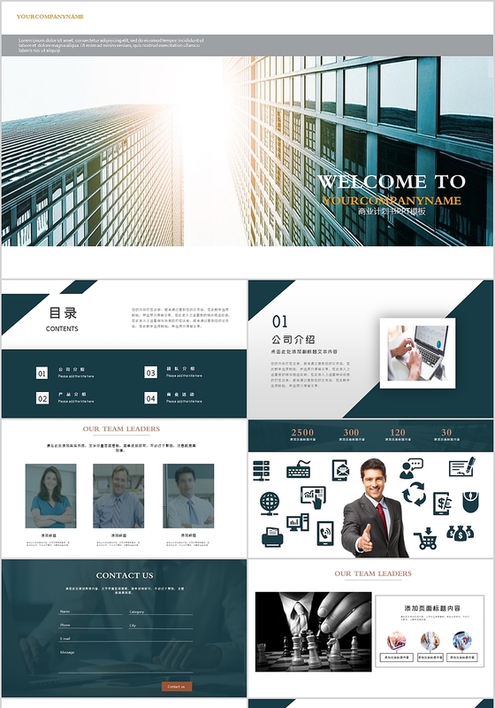 稳重大气商业计划书ppt模板