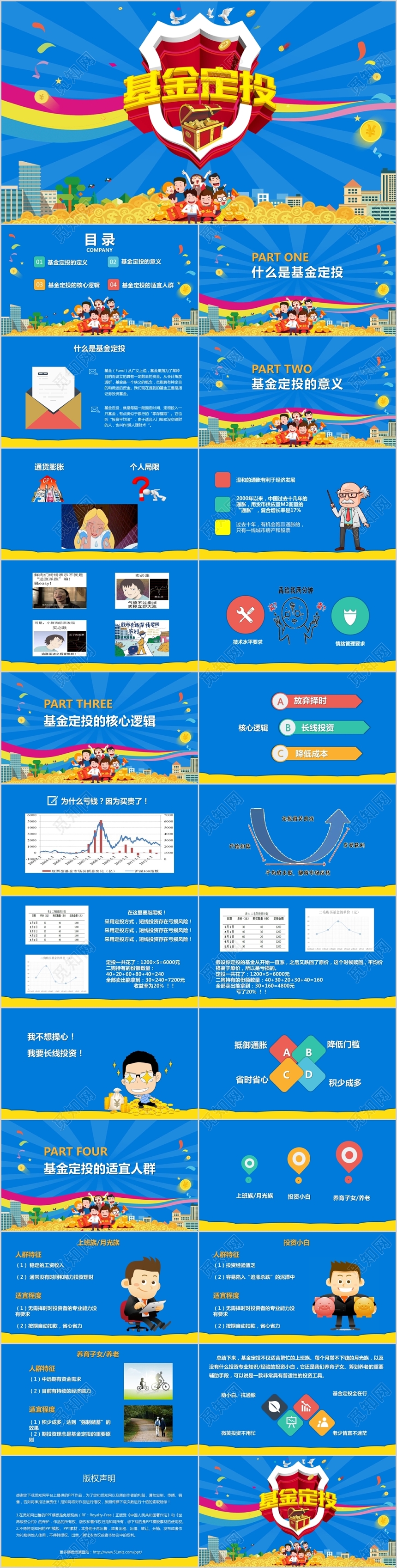 儿童卡通基金定投PPT模板
