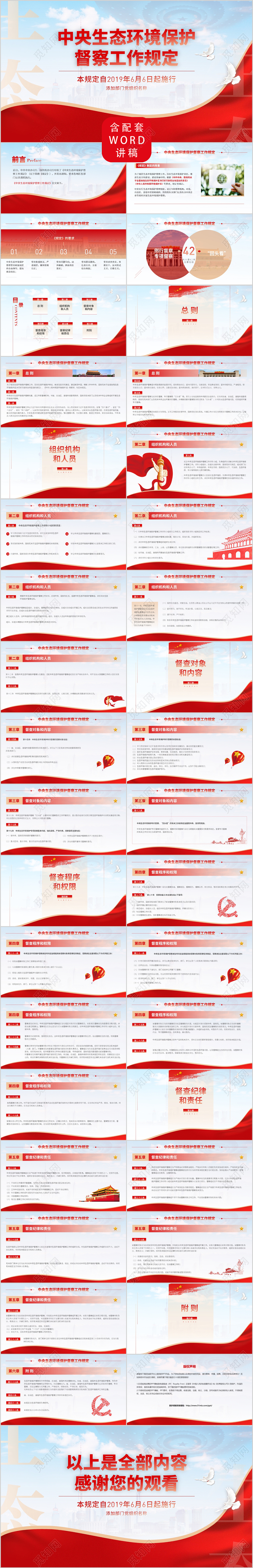 党政党建中央生态环境保护督察工作规定党课PPT模板