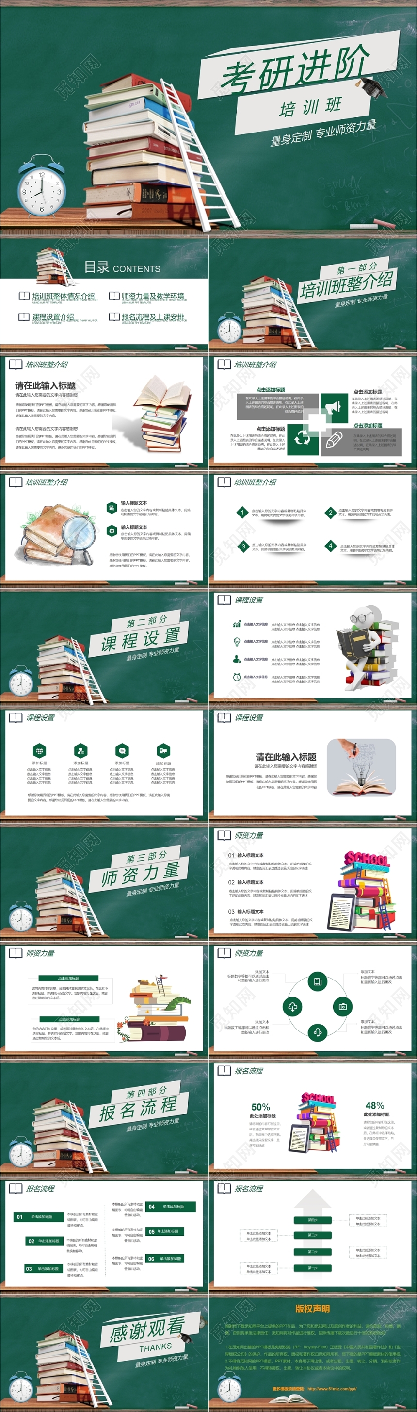 儿童卡通风考研培训招生课件方案PPT模板