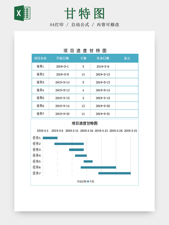 项目进度甘特图