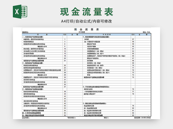 公司会计财务现金流量表