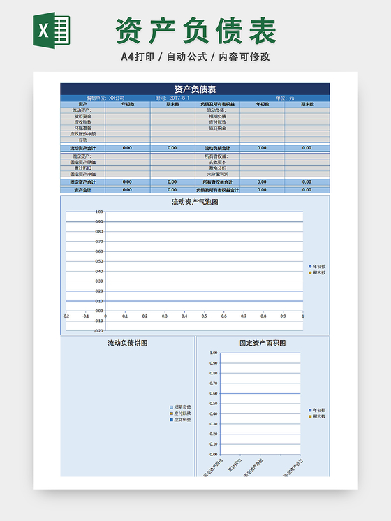 企业资金负债财务记录表