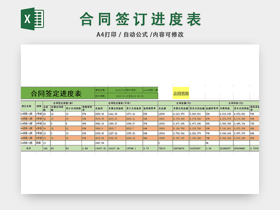 合同签订计划表