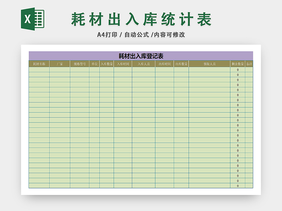 耗材出入口详情记录表