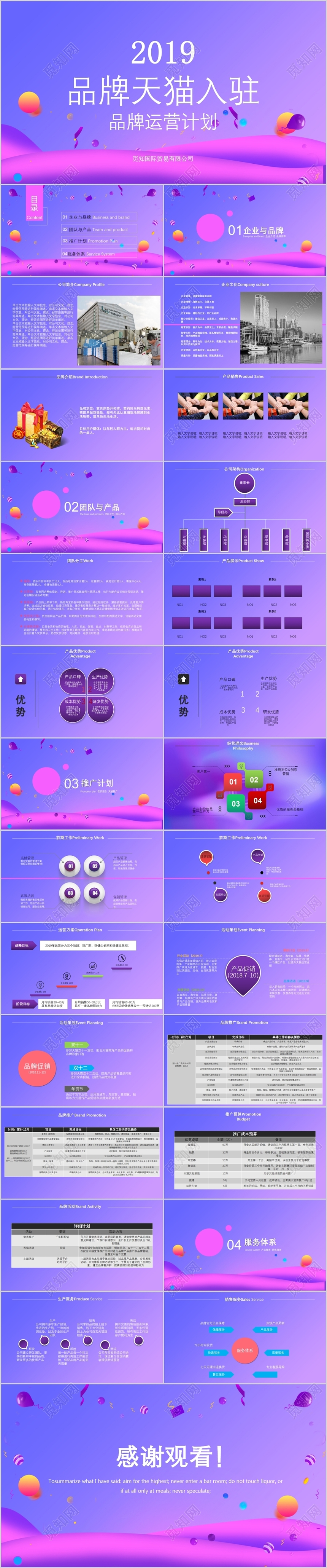 渐变风品牌运营计划天猫入驻活动策划ppt模板