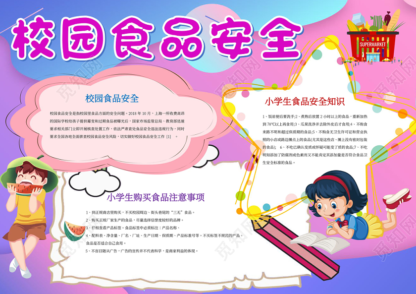 校园食品安全小报word手抄报