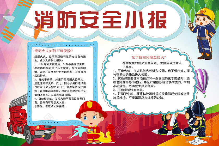 消防安全小报纸手抄报word模版