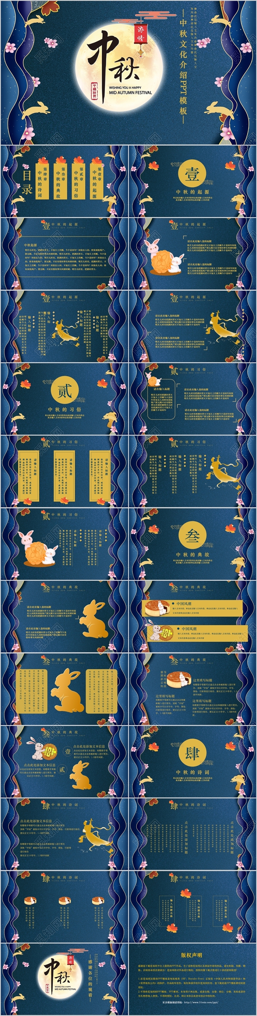 中国传统节日中秋节文化介绍PPT模板