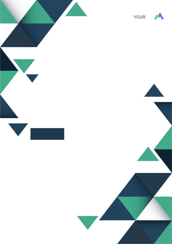 简约绿色几何企业文档封面word模板