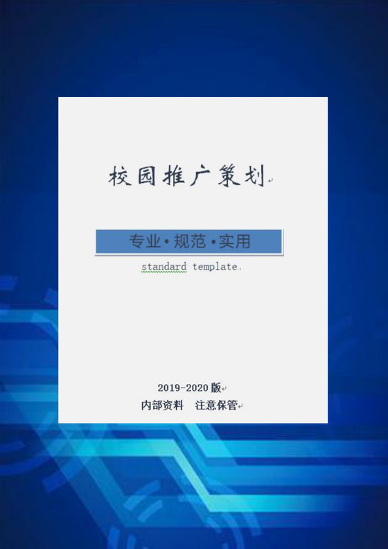 产品推广商业计划书策划方案word模板