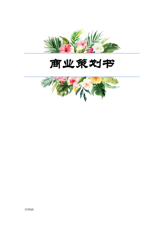 商业计划书商业策划书word模板