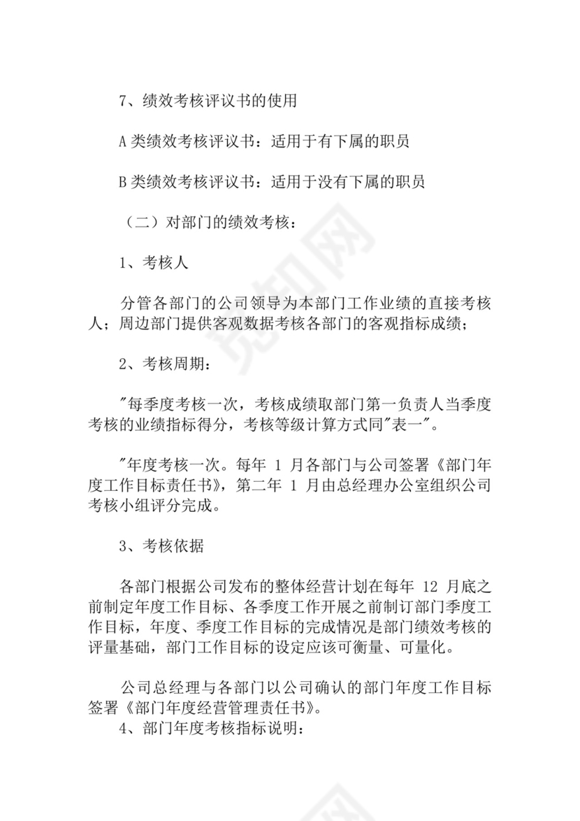 绩效考核物业绩效考核管理制度Word模板