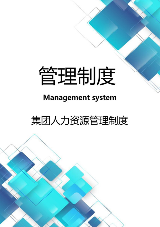 蓝色几何企业人力资源管理制度