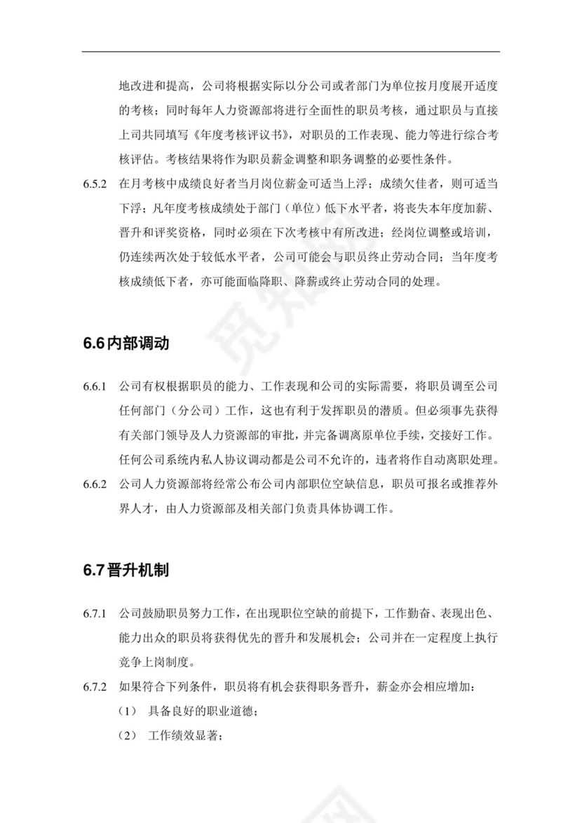 蓝色简洁飘带人力资源管理制度系列员工手册范本word模板