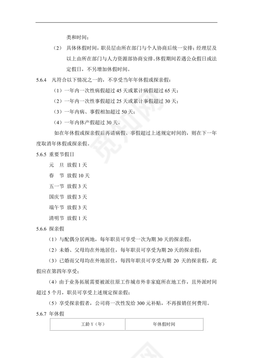 蓝色简洁飘带人力资源管理制度系列员工手册范本word模板