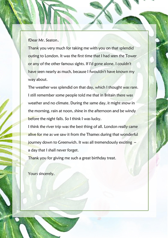 绿色小清新花瓣信纸ai信纸背景模板