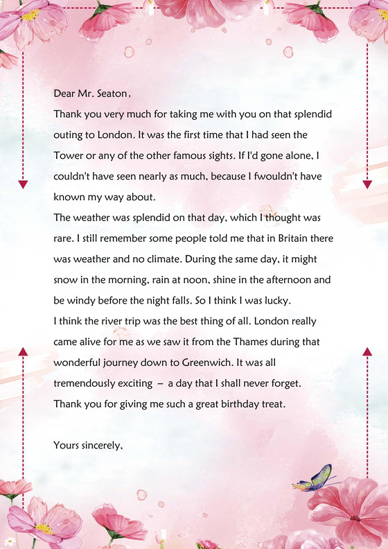 小清新小花朵ai信纸文档模板