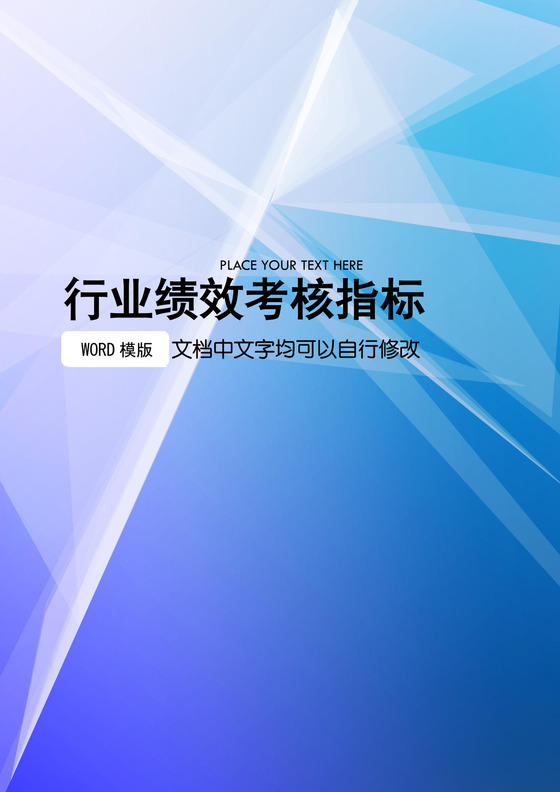 行业绩效考核指标库Word文档