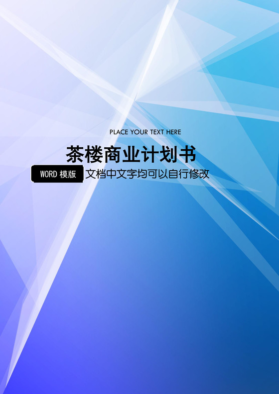茶楼商业计划书策划方案word模板