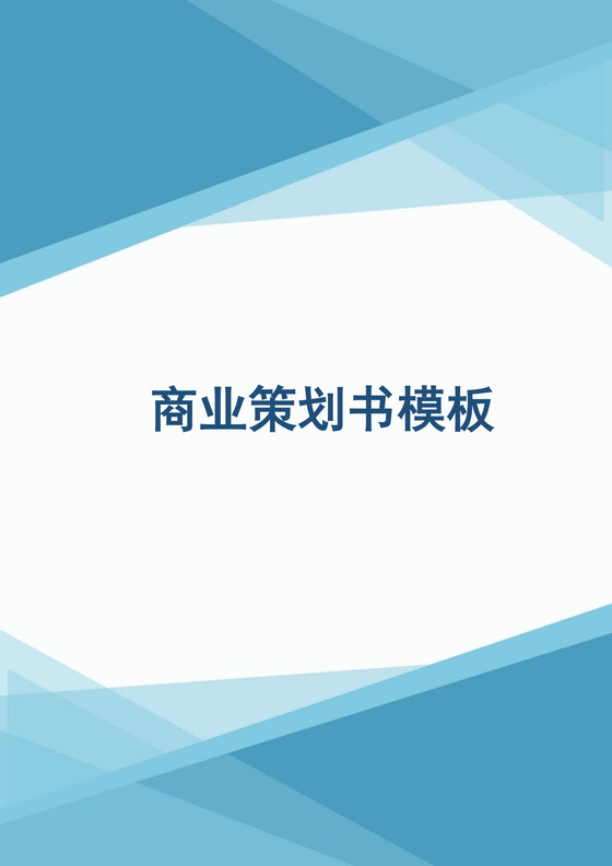 商业计划书商业策划书word模板