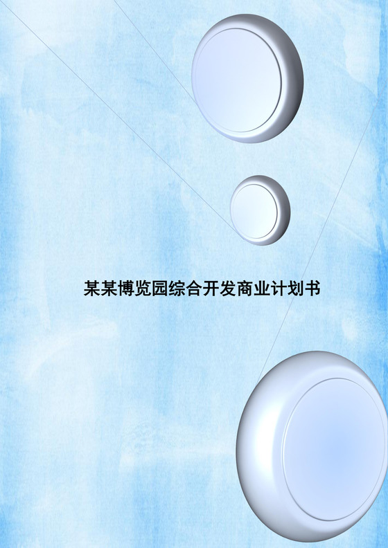 蓝色博览园综合开发商业计划书word模板