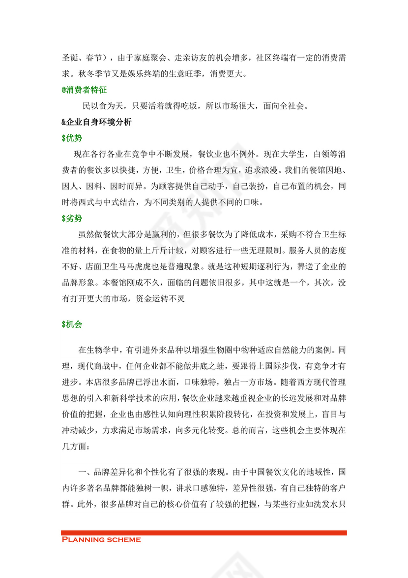 专业规范实用的商业策划书word模板