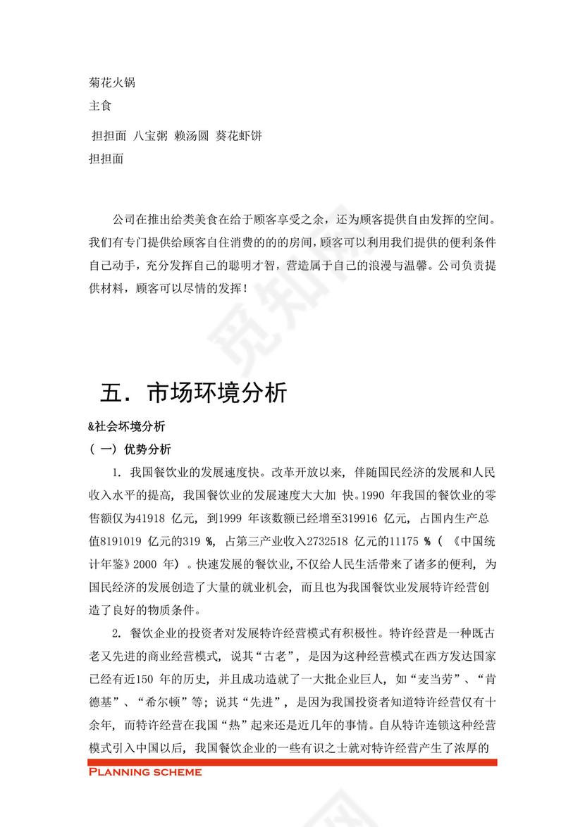 专业规范实用的商业策划书word模板