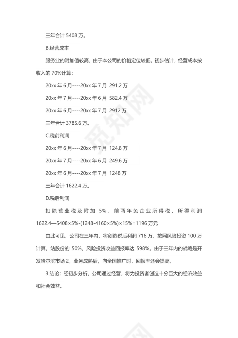 旅游公司项目商业策划书word模板