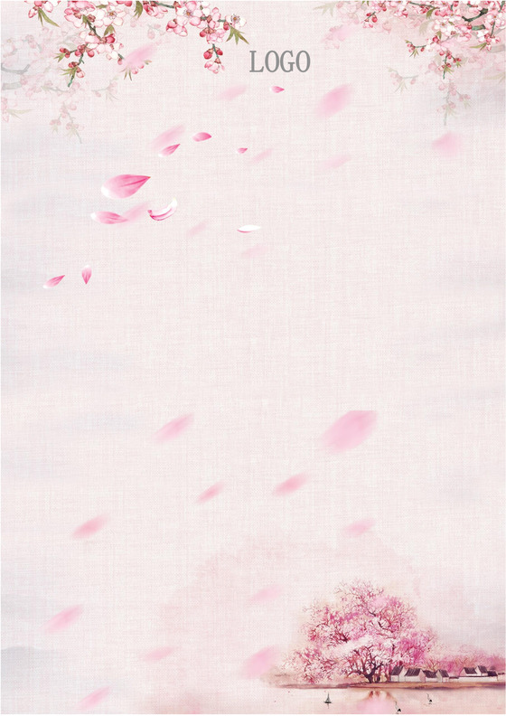 浅色简约花瓣浪漫情人节七夕海报word模板