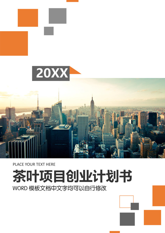 黑白简约公司茶叶项目创业计划书word模板
