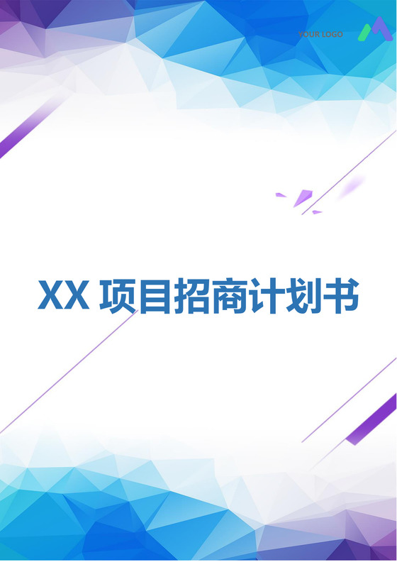 黑白简约正式公司项目招商计划书word模板