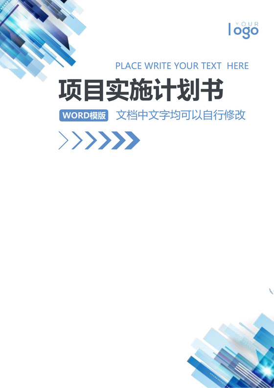 黑白简约公司项目实施计划书word模板