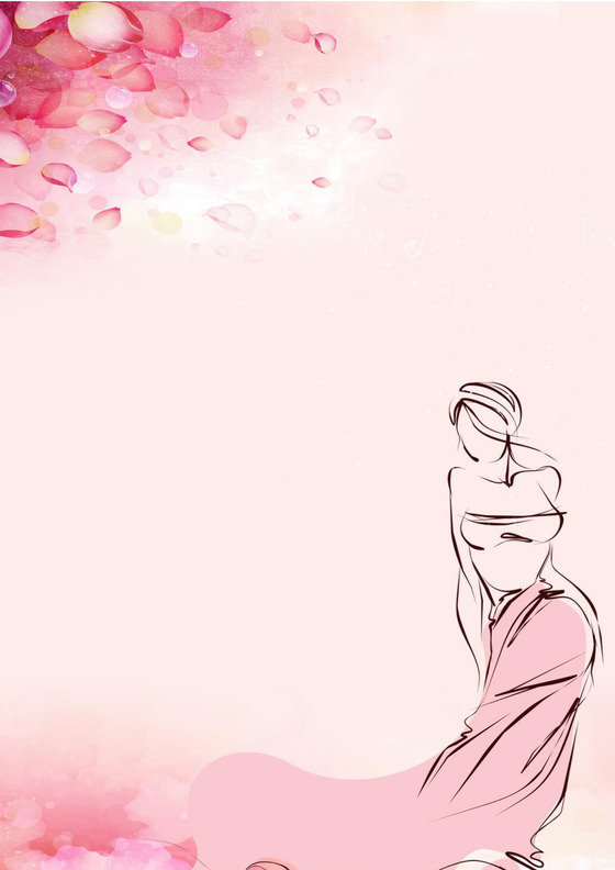 浅粉色妇女节春季花卉妇女节信纸