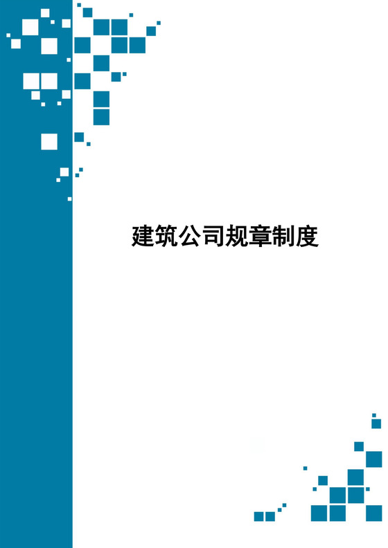 建筑公司规章制度方案Word文档