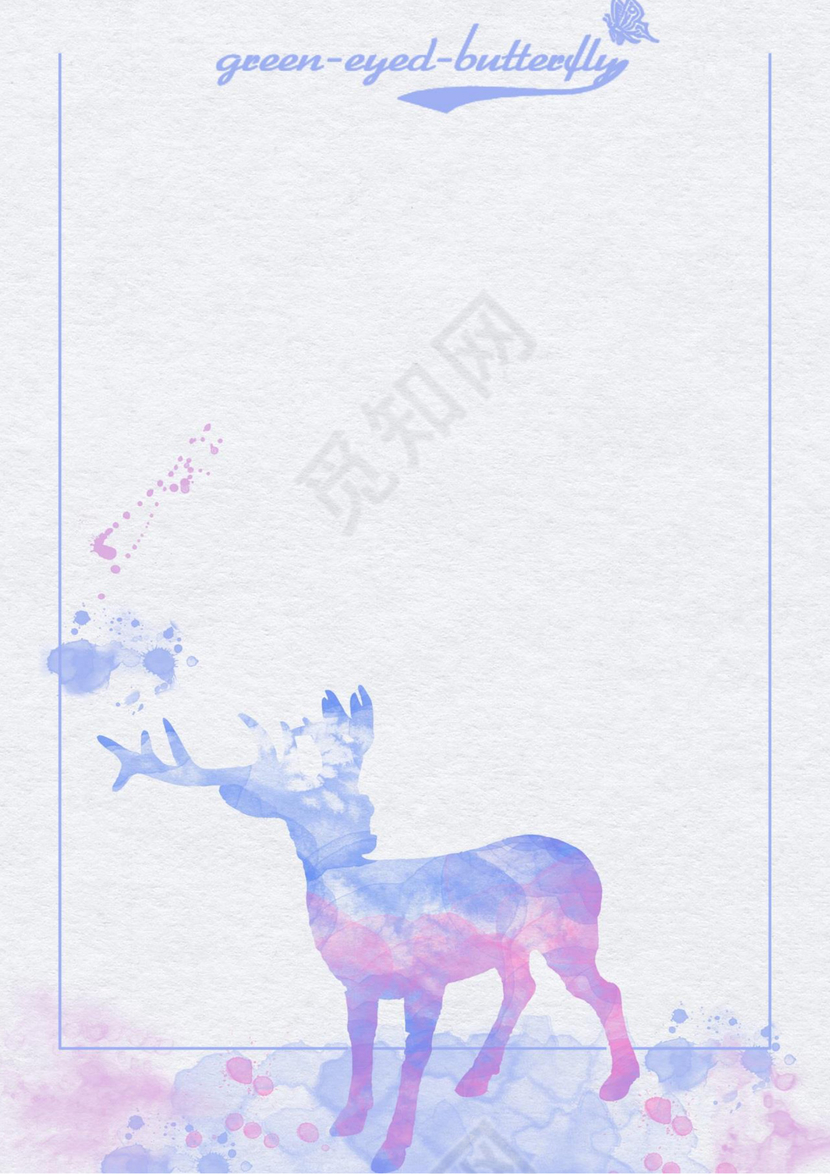 浅紫色可爱小鹿女孩小升初简历