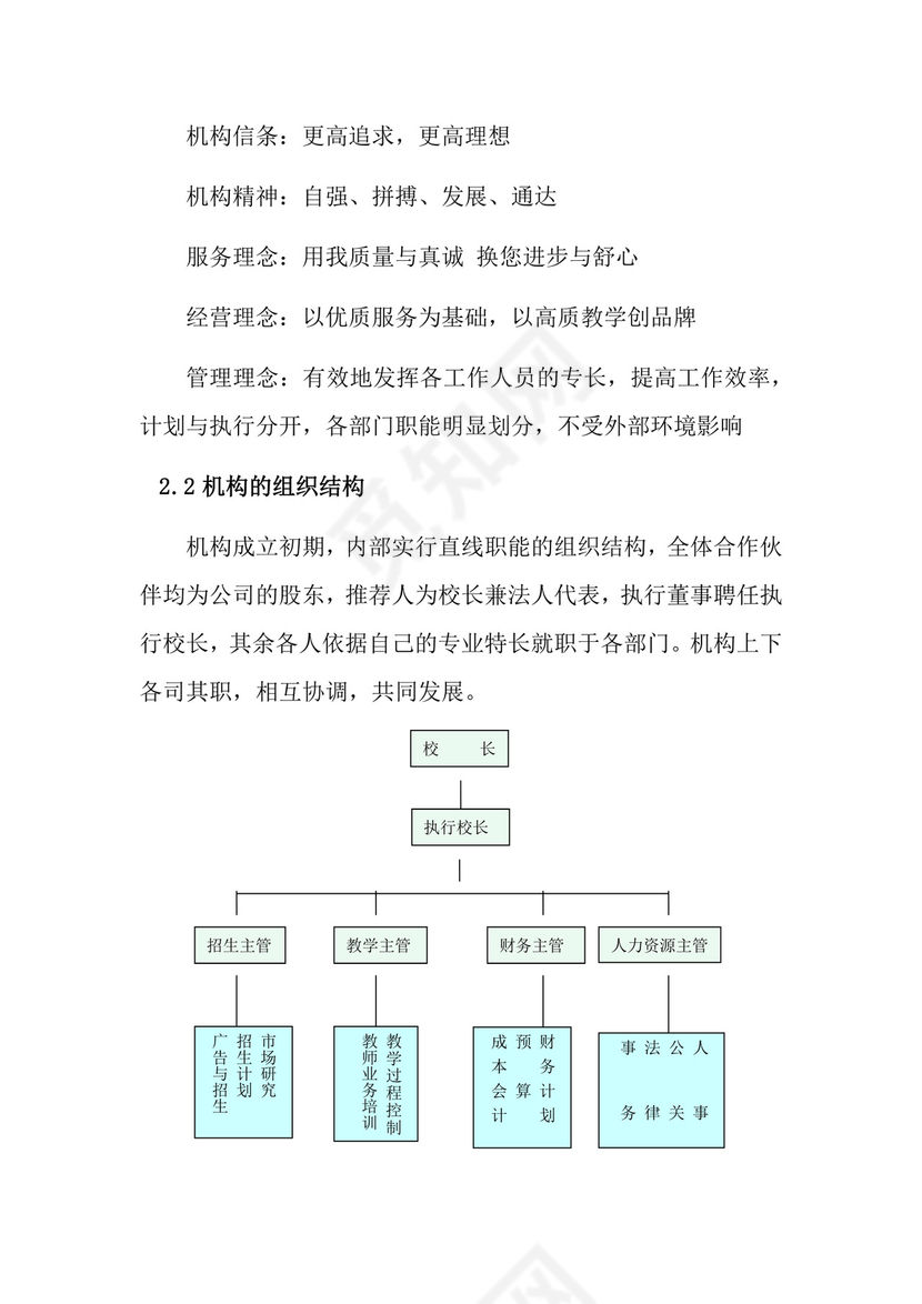 教育培训创业计划书word模板创新创业计划书