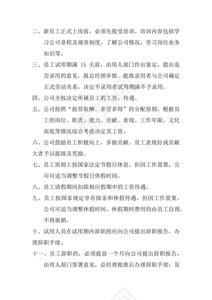 多彩几何清新简约公司规章制度word模板