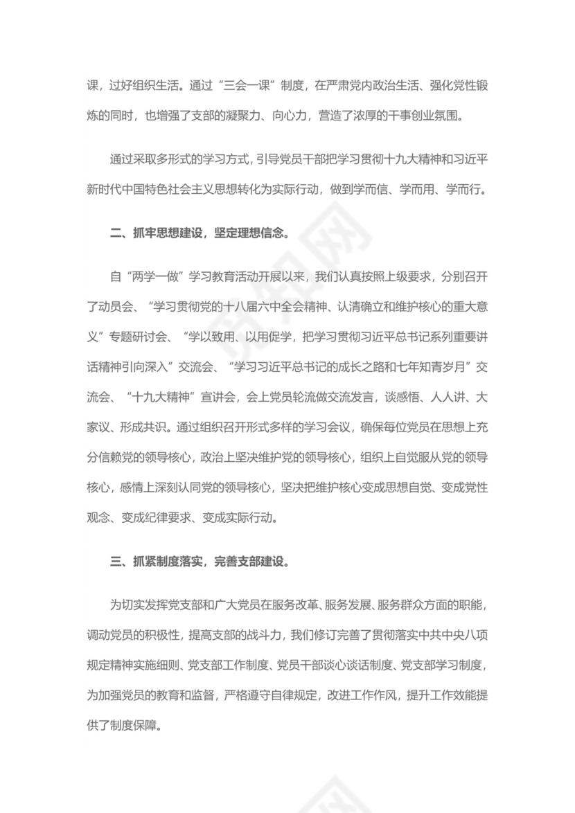 灰色简约党支部党建工作汇报手册word模板