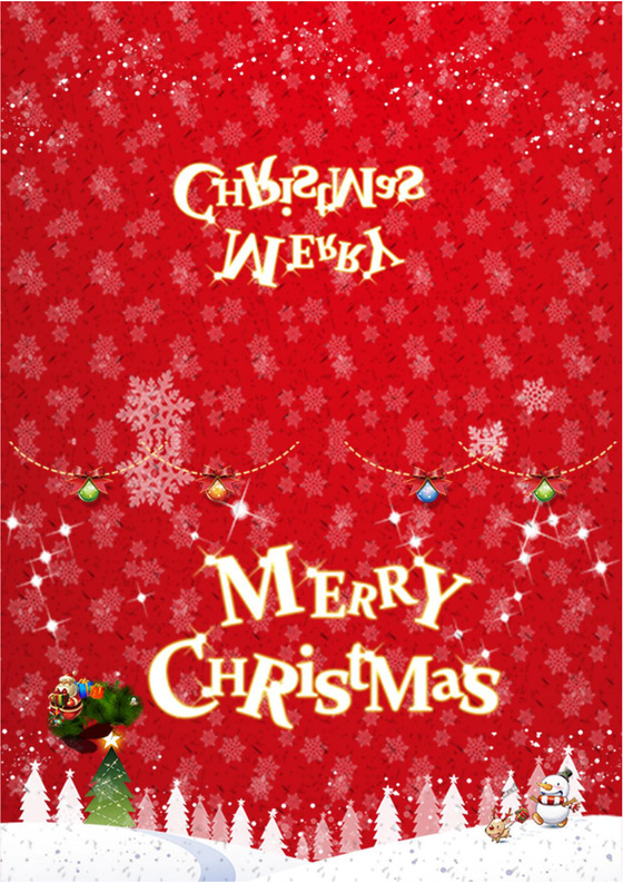 红色圣诞圣诞节贺卡word模板