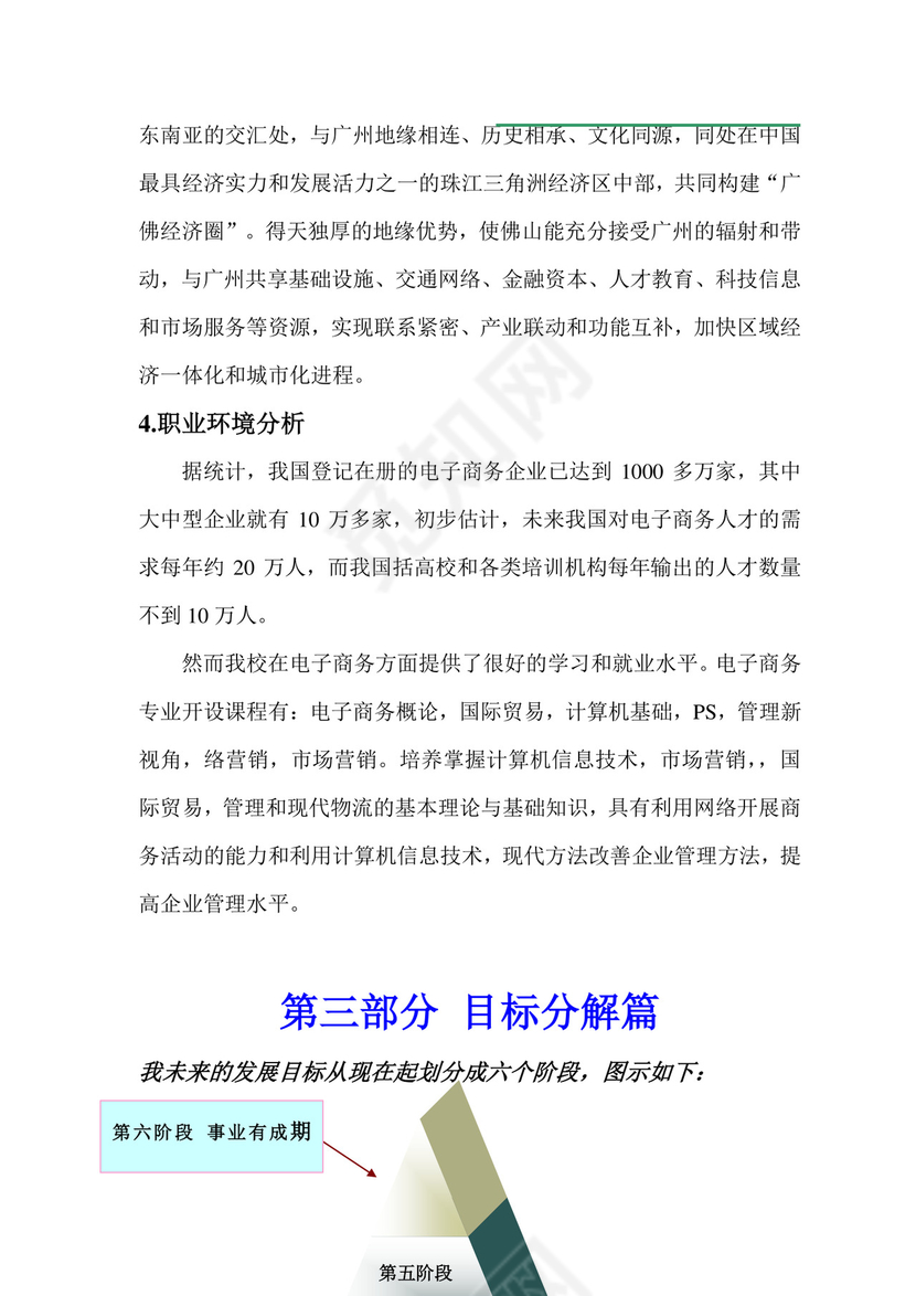 电子商务专业职业生涯规划