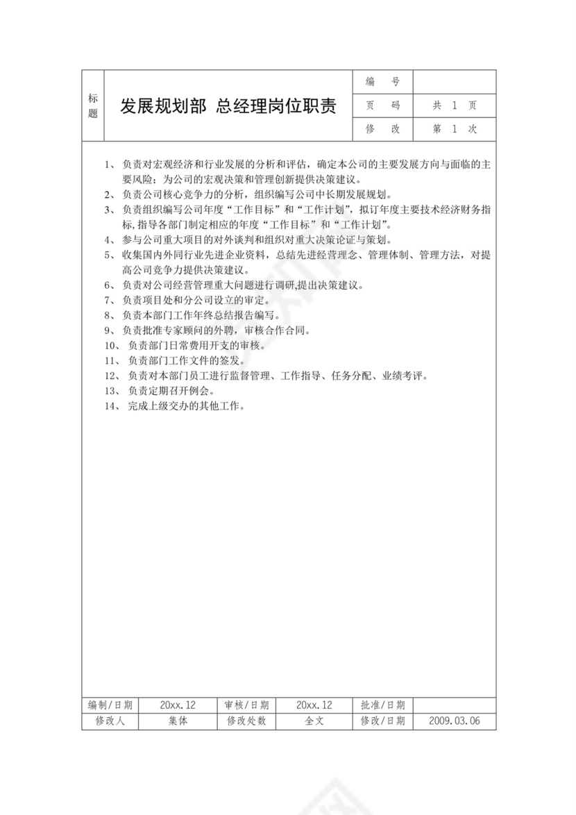 简约绿色渐变几何风格岗位职责word模板