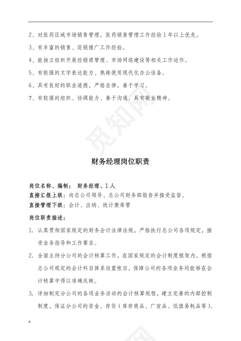 彩色简约正式公司岗位职责说明书员工职责列表word模板