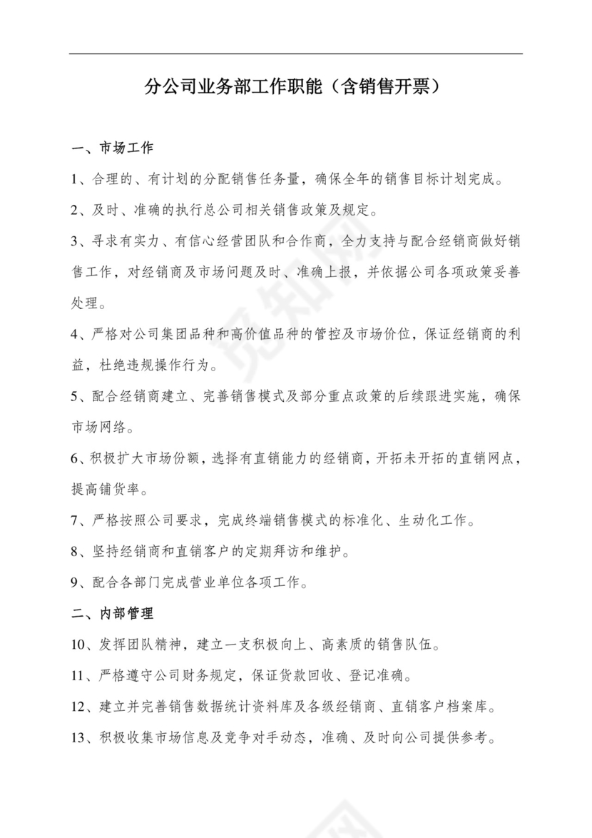 彩色简约正式公司岗位职责说明书员工职责列表word模板