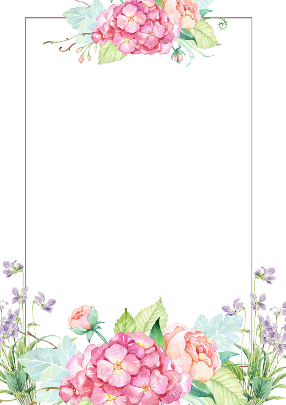 水彩信纸文档模板