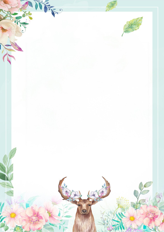 绿色清新卡通唯美信纸word模板